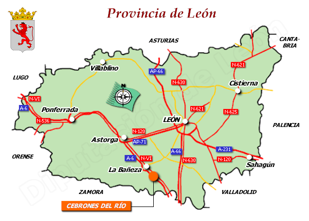 Mapa de la provincia de León